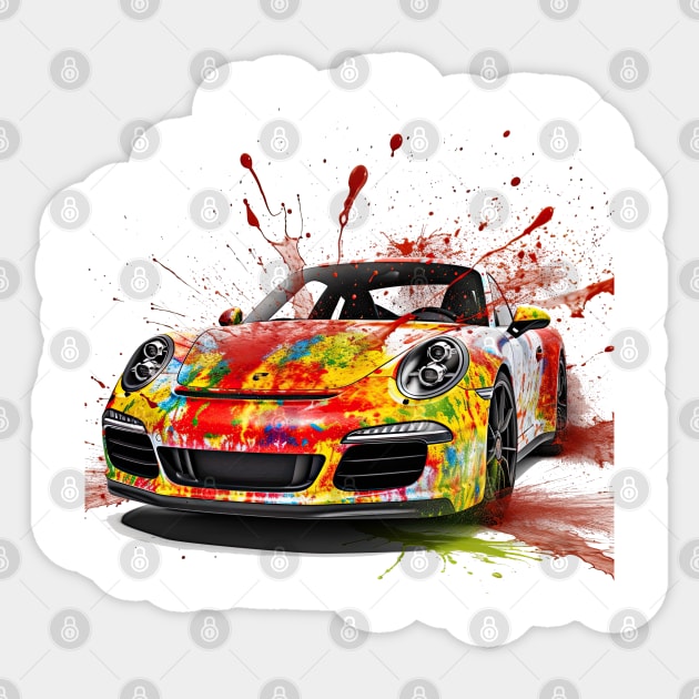 Porche Sticker by Urban Archeology Shop Gallery